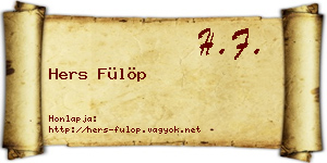 Hers Fülöp névjegykártya